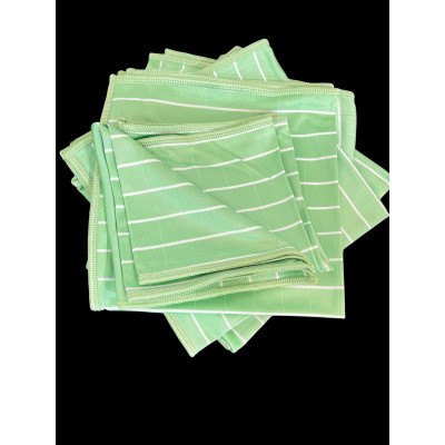 Das neue Bambus Glastuch XXL  6-teiliges Set  in grün mit feinen Linien für optimale Reinigung